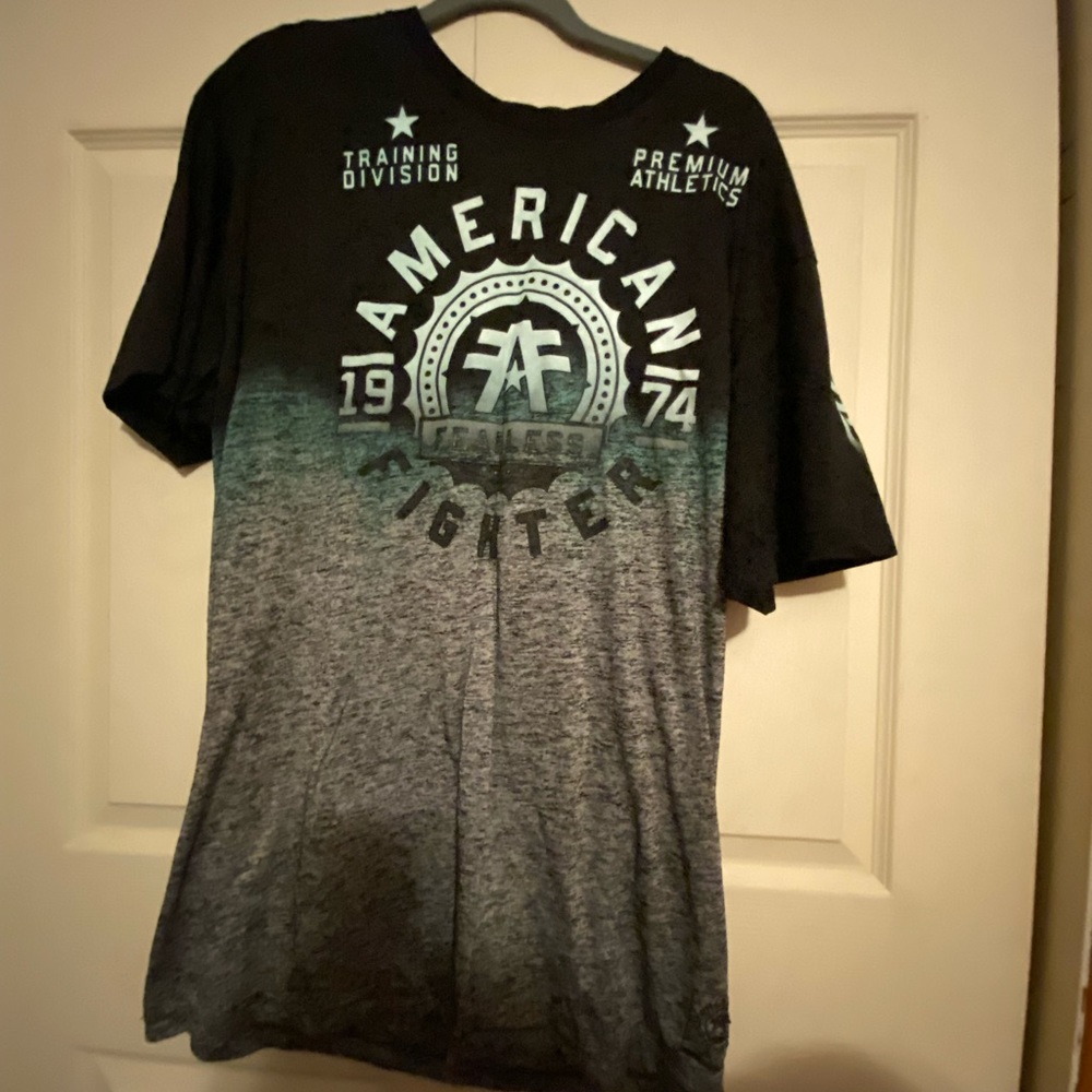 Black and green American fighter shirt